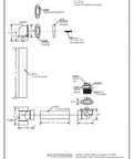Mechanical diagram for Tip Toe Schedule 40 PVC Bath Waste Assembly With One Hole Elbow Matte Black Finish Tub Drain Plug Faceplate.