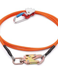 Tree Climbing Flipline Kit With Half Inch Wire Core, Twelve Foot Length, Triple Lock Carabiner Adjuster, Arborist Lanyard