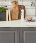 Kitchen with cabinets featuring 10 Pack Finger Edge Pulls For Cabinets With 76mm Hole Center And 102mm Overall Length Matte Black