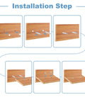 Installation steps for Solid Build 10 Pack Furniture Connectors, M6 Thread Dowel Bolts, showing wood assembly.