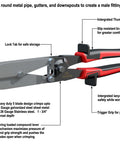 Five Blade Sheet Metal Crimper Hand Crimper For 24 To 28 Gauge Ductwork Downspout And Stove Pipe HVAC Tool with red and black handle