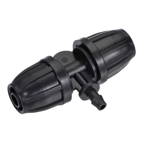 Drip Irrigation Barbed Tee Three Way Fitting For 8mm To 4mm ID Tubing Ideal For Garden Beds Greenhouse Black