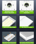 Premium Led Linear High Bay Light Packing Kickin Sixty Thousand Lumens Of Rock Solid Commercial Shop Illumination For Warehouses And Garages Featuring Adjustable Wattage Levels And Tough ETL Industrial Build Quality, showing adjustable power settings and design details.