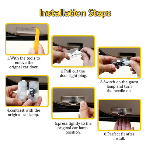 Installation steps for Dope Car Door Lights Logo Projector With Hd Led Welcome Light For Lexus Models Ls Es Is Lx Rx Gs Gx Rc Puddle Lights And Ghost Shadow Lights Night Showstopper Car Door Accessories