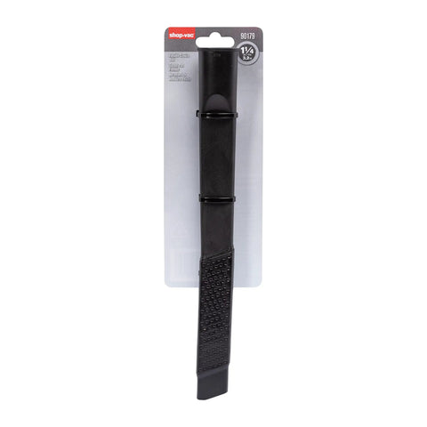 Flexible Crevice Vacuum Tool For Dust And Debris 1.25 Inch Diameter By 12 Inch Length in packaging, black color, slim design.