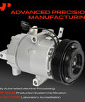 Built Tough Air Conditioning AC Compressor With Clutch Fits Hyundai Elantra 2011 To 2013 close-up view with black pulley.