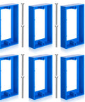 Six Pack One Half Inch Single Gang Outlet Box Extenders With Twenty Screws For Receptacles And Switches Blue Keeps Walls Neat And Flush No Hassle Easy Install Durable Receptacle Extender Kit
