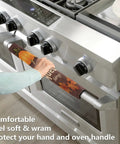 Two Pack Thanksgiving Halloween Refrigerator Door Handle Covers For Fridge And Microwave Oven on an oven handle