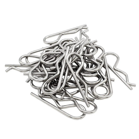 30 Pack M2.5 X 50mm Stainless Steel R Clips Hairpin Cotter Pins Retaining Hitch Pins Kit For Tractor Truck Trailer Mower Cart And Equipment Maintenance Reusable And Easy To Install.