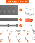 Metal Pegboard Organizer With Hooks Wall Mounted Tool Storage System With Shelves And Bins Heavy Duty Steel Panels accessories