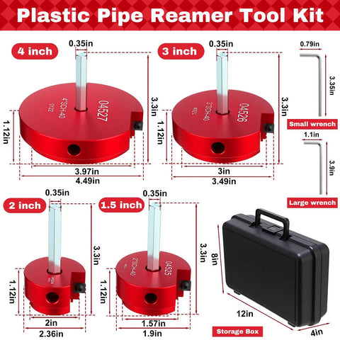 PVC Pipe Reamer Kit With Deburring Tool And Cutter Set For Plastic Pipe 11 Piece Pro Grade Plumbing Tool Kit with storage box