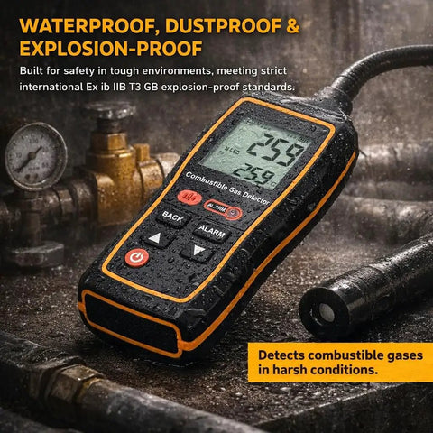 Smart Gas Leak Detector With 10 Inch Gooseneck Digital LCD Display And Backlight For Natural Gas Propane And Methane Detection