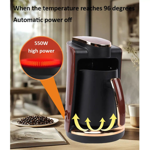 Turkish Coffee Pot Electric Turkish Coffee Maker 550W 250ML Tea Warmer with indicator, for fast heating and rich brew