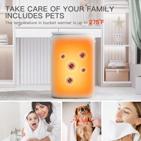 Bucket Style Towel Warmer With LED Display, 26L Capacity, Heats Two 40x70 Towels Or Robe, Adjustable Timer, Home Spa Use