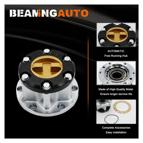 Straight Up Reliable Mechanical Locking Hubs That Drop Right Into Your Suzuki Rig With Smooth Vibration Free Rotation And Tough As Nails Construction Built To Handle Rough Terrain Without Losing Time Or Throwing Fits On The Trail Today. Close-up of a Suzuki locking hub featuring a metallic finish and a black plastic cap.
