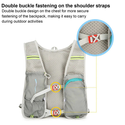 2L Hydration Backpack With Ultra Lightweight Breathable Mesh Reflective Vest And Ergonomic Adjustable Straps for outdoor activities