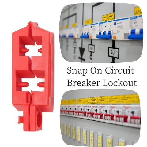 Heavy Duty Circuit Breaker Lockout Kit 10 Pack Snap On Safety LOTO Gear For Electrical Panels High Grade Handle Clamps Quick Release Breaker Locks Built Tough For Zero Fuss Lockout Tag Out Wall Setup