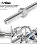 M10 X 1.5mm 300mm Fully Threaded Rod 304 Stainless Steel Heavy Duty All Threaded Bar With Right Hand Threads For Anchor Bolts Clamps Hangers Pack Of 2, with nut and threaded fittings