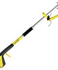 RMS 26-inch folding grabber reacher with ergonomic black-yellow handle and curved yellow jaw