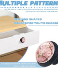 Open drawer with crystal glass cabinet knob featuring a cherry blossom mural, part of 6 Pack with dope cherry blossom motif.