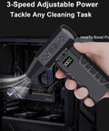 Cordless Compressed Air Duster With Up To 130000 RPM Dust Busting Portable Mini Blower in hand, cleaning computer case