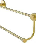 Mercury Collection 18 Inch Double Groovy Accents Towel Bar In Polished Brass For Modern Bathrooms Durable Brass Construction