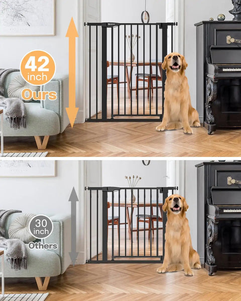 Extra Tall 36 Inch Baby Gate for Stairs and Doorways Expands 29.5 to 48.8 Inch Wide Auto Close Pressure Mounted Gate for Babies and Pets