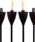 Conical Bronze Outdoor Torch Set For Backyards And Patios, Weather Resistant And Citronella Oil Compatible, Durable 4 Pack