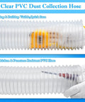 Badass Four Inch Dust Collection Hose 10 Foot Flexible PVC Fume Extractor Tube With Crystal Clear Design and reinforced carbon steel wire.