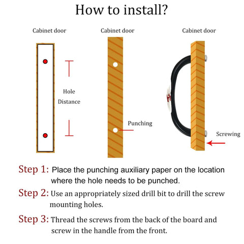 Installation guide for 4 Piece Kitchen Cabinet Knobs And Pulls Baseball Line Texture Easy Install Handles With ABS And Glass Construction
