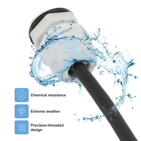 20 Pack M12x1.5 Cable Glands Adjustable 3 To 6.5mm PA6 Nylon IP68 Waterproof Sealed Connectors Corrosion Resistant