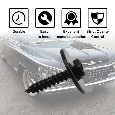 Thirty Piece Heavy Duty Hex Head Self Tapping Screws M4.2 X 20mm Black Phosphate Finish With Seven Mm Hex Drive view with vintage car background
