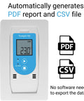 No Sweat Usb Temperature And Humidity Data Logger With Heavy Duty Memory Bank And Smooth Lcd Readout showing LCD screen at 23°C for data logging.