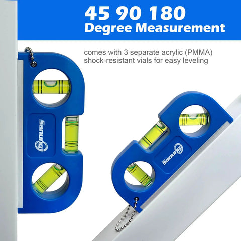 Pro Grade Magnetic Level Set Comes With Two Heavy Duty Bubble Torpedoes Plus Dual Acrylic Spirit Levels Featuring Quick Snap Keychain For Fast Belt Or Pocket Securing During Any Weekend Building Project