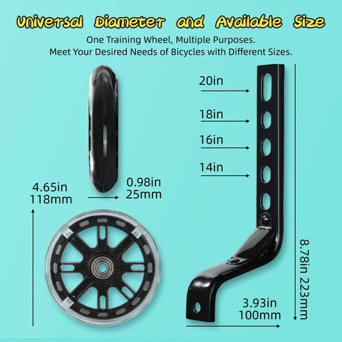 Heavy Duty Bicycle Training Wheels For 14 To 20 Inch Bikes Kid Friendly And No Fuss Install Durable Steel Bracket Support