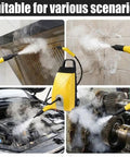 Heavy Duty Portable Steam Cleaner 3.5 Liter Large Tank High Pressure Steamer for deep cleaning kitchen, engines, and machinery.