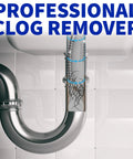 Wipe Out Stubborn Hair Clogs Fast With This Flexible Metal Drain Snake 10 Foot Auger shown in pipe removing hair clog.