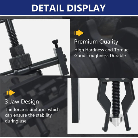 Thsakzo 3-jaw inner bearing puller, carbon steel, automotive wheel bearing extractor with center screw and three jaws