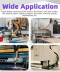 Wide application of Heavy Duty 4040 Series T Slot Nuts Kit in CNC routers, 3D printers, robotics, showcasing various machinery setups.