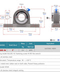 Two Pack All Stainless Steel Pillow Block Bearings With 1 Inch Bore Self Aligning Square Flange Mounted Solid Base Sealed