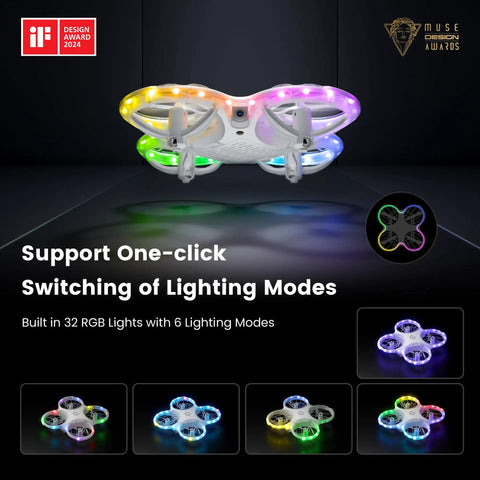 Dope RC Drone For Kids And Adults With 1080P HD FPV Camera Real Time Video Via App LED Lights Propeller Guards Dual Batteries
