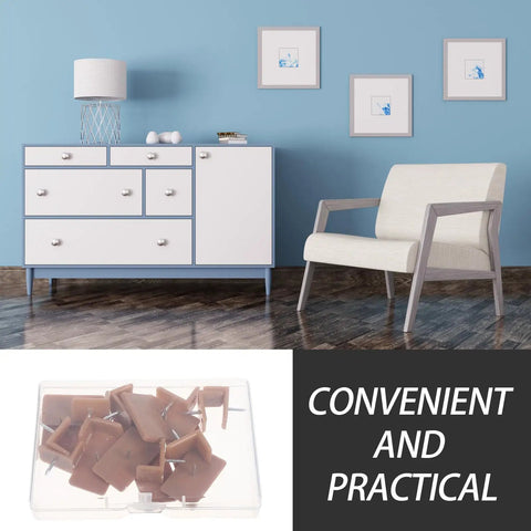 20 Piece Plastic And Iron Drawer Stopper Set for dressers and cabinets with brown square and L shape glides