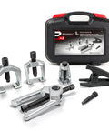 Front End Service Kit For Cars And Trucks With Tie Rod End Puller Ball Joint Separator Pitman Arm Puller, 6-piece tool set with case