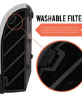 Close-up of washable filter for WiFi Infrared Wall Mounted Heater With Remote Touchscreen Digital Thermostat Tip Over Safety Shut Off Space Saving Wall Mount For Bedrooms And Kitchens Keeps Your Space Cozy And Warm