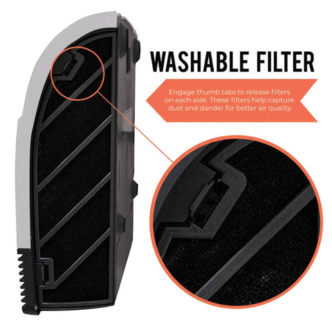 Close-up of washable filter for WiFi Infrared Wall Mounted Heater With Remote Touchscreen Digital Thermostat Tip Over Safety Shut Off Space Saving Wall Mount For Bedrooms And Kitchens Keeps Your Space Cozy And Warm