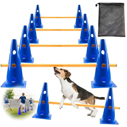 Dog Agility Training Set With Hurdle Cones Jump Bar And Obstacles For Backyard Park Outdoor Play All Breeds For Pups To Big Dogs