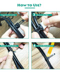 Step-by-step guide using 25 Pack Adhesive Nylon Cable Zip Ties And Cord Clips For Desk Cable Management on black cables.