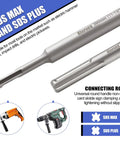 SDS Max and SDS Plus shanks for Workhorse Concrete Hole Saw Kit 11 Piece Set With 30 40 65 80 100 MM Bits SDS Plus Max Shank