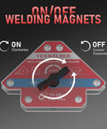 Two Pack Arrow Welding Magnets With On Off Switch 33 44 Lbs Magnetic Holders showing on/off switch details