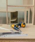 Heavy-Duty Two-Section Drawer Slides Set Made From Cold Rolled Steel Rust-Resistant Thickened Rails With Silent Buffer Soft-Close Mechanism Great For Cabinet And Closet Drawers Smooth Glide Long-Lasting Durability on cabinet board with drill